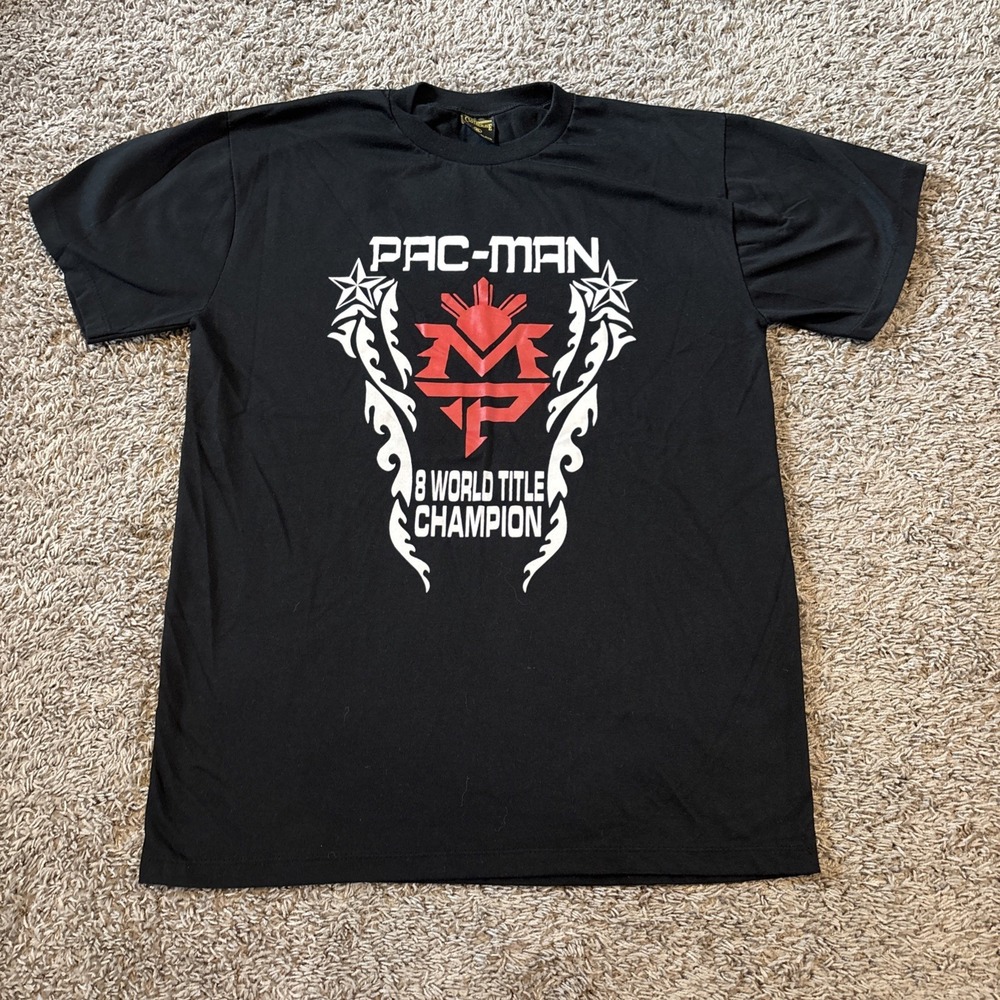 Manny Pacquiao‎ Pac-Man 8 World Title Champion Logo Pride Glory T-Shirt Men's M